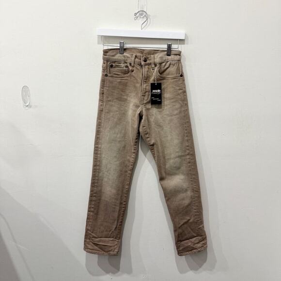 R13 Romeo Mid-Rise Straight Leg Cropped Jeans Clean Sawdust Stretch Women's 24 - Picture 2 of 5